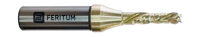 Фреза компрессионная спиральная со стружколомом 6 мм по фанере и ЛДСП - двухзаходная, рабочая длина 22 мм