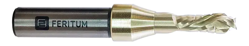 Фреза компрессионная спиральная со стружколомом 8 мм по фанере и ЛДСП - двухзаходная, рабочая длина 22 мм