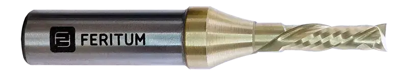 Фреза компрессионная 6 мм по дереву, ЛДСП, МДФ, фанере - двухзаходная, рабочая длина 20 мм