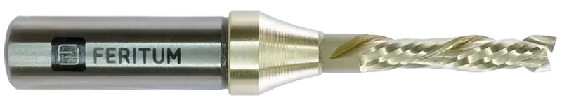 Фреза компрессионная 6 мм по дереву, ЛДСП, МДФ, фанере - двухзаходная, рабочая длина 28 мм