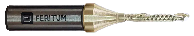 Фреза компрессионная 4 мм удлиненная по дереву, ЛДСП, МДФ, фанере - однозаходная, рабочая длина 28 мм