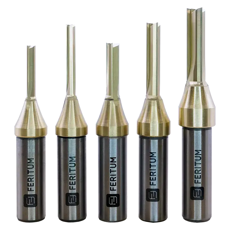 Фрезы пазовые прямые Z=3 для раскроя МДФ, ЛДСП, дерева, пластика Feritum