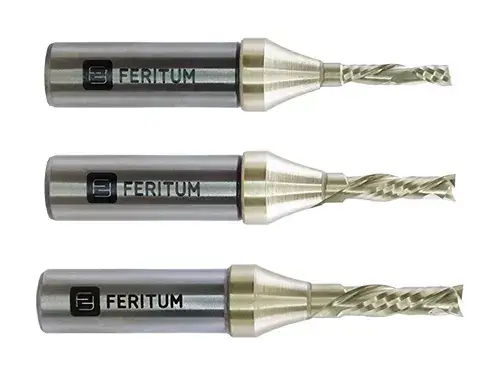 Фрезы компрессионные спиральные Z=1+1 и Z=2+2 Feritum