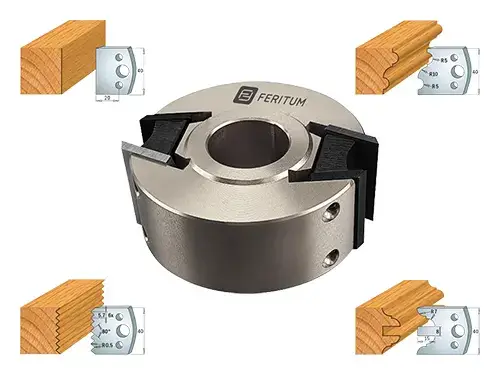 Фрезы насадные со сменными прямыми и профильными ножами Feritum
