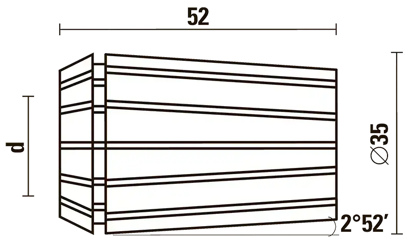 Размеры цанги EOC25B (DIN6388, OZ25, 462E)