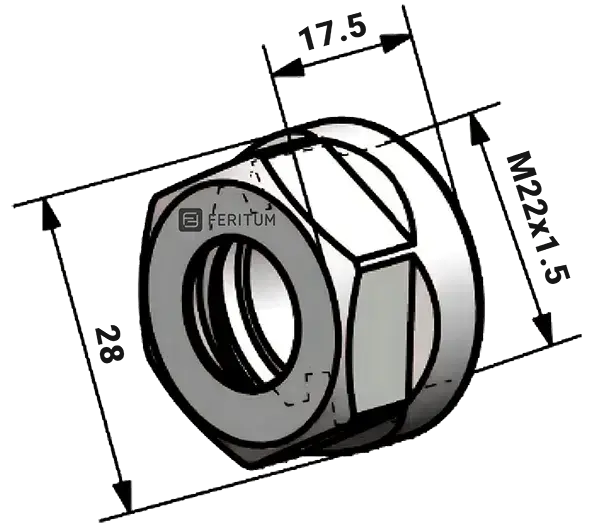 Гайка ER16 A размеры