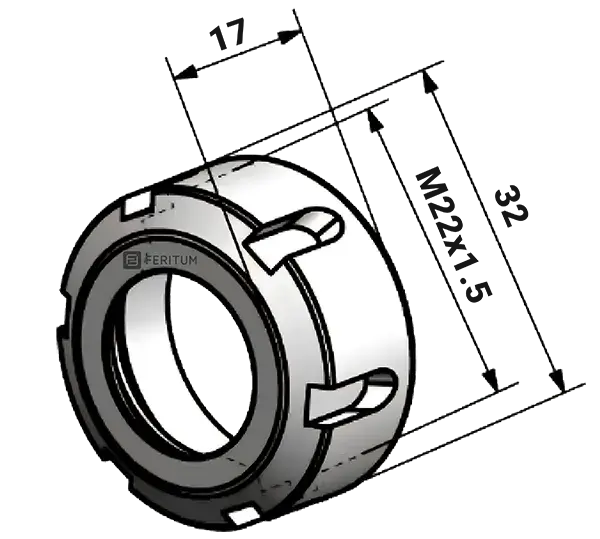 Гайка ER16 UM размеры