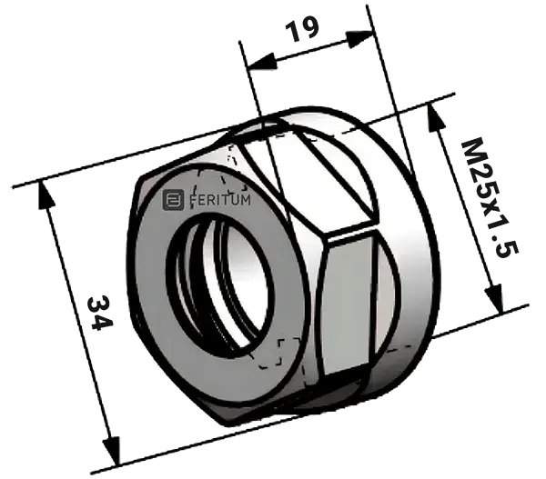 Гайка ER20 A размеры