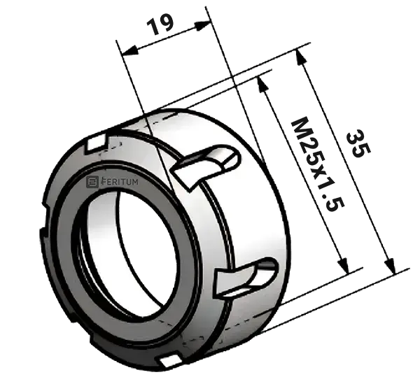 Гайка ER20 UM размеры