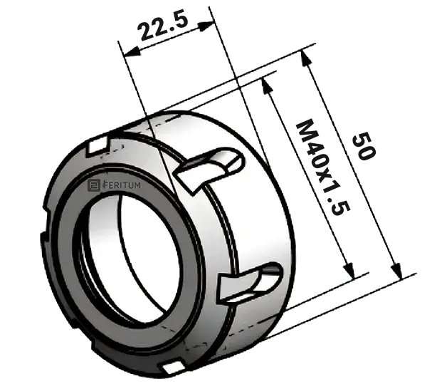 Гайка ER32 UM с подшипником размеры