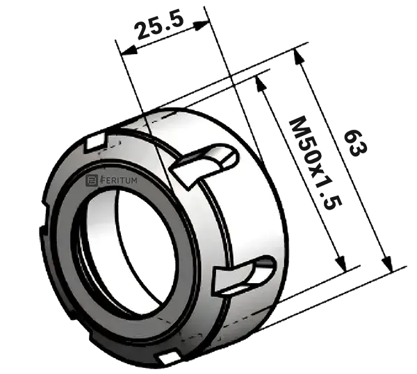 Гайка ER40 UM размеры