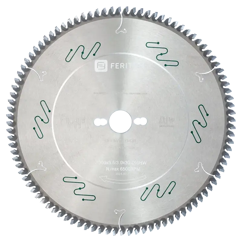 Пильные диски по алюминию, меди, латуни, другим цветным металлам и ПВХ | Feritum