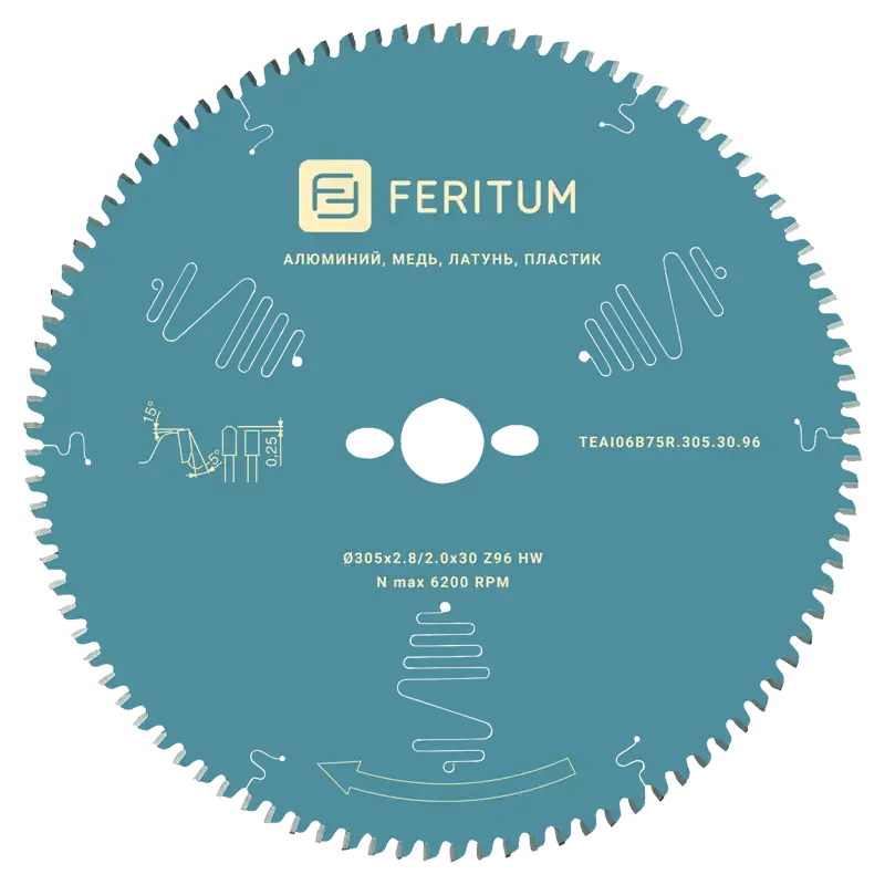 Пильный диск Алюминий, пластик, медь, латунь для торцовочной пилы | Feritum
