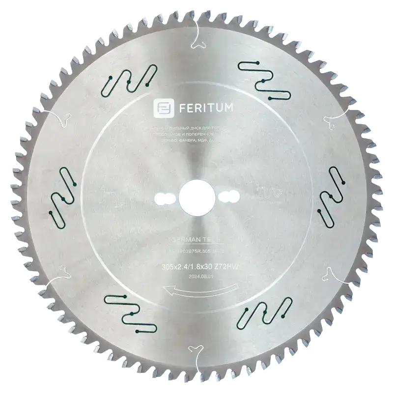 Пильный диск Дерево, фанера, ДСП, МДФ для торцовочной пилы | Feritum