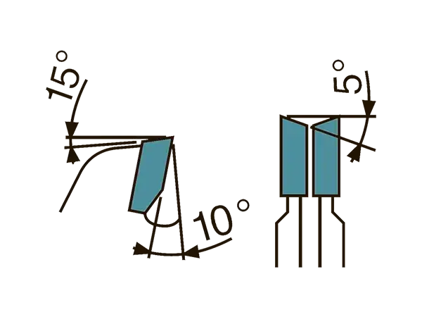 Углы заточки составной подрезной пилы типа Сендвич Feritum