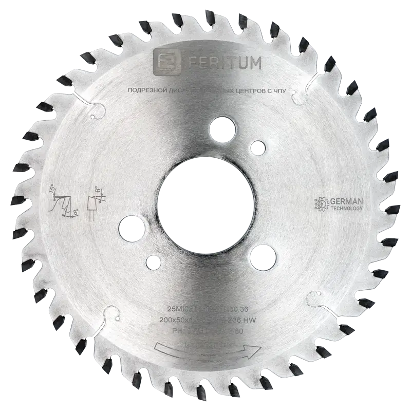 Подрезные пилы Feritum для раскроечных центров ЧПУ