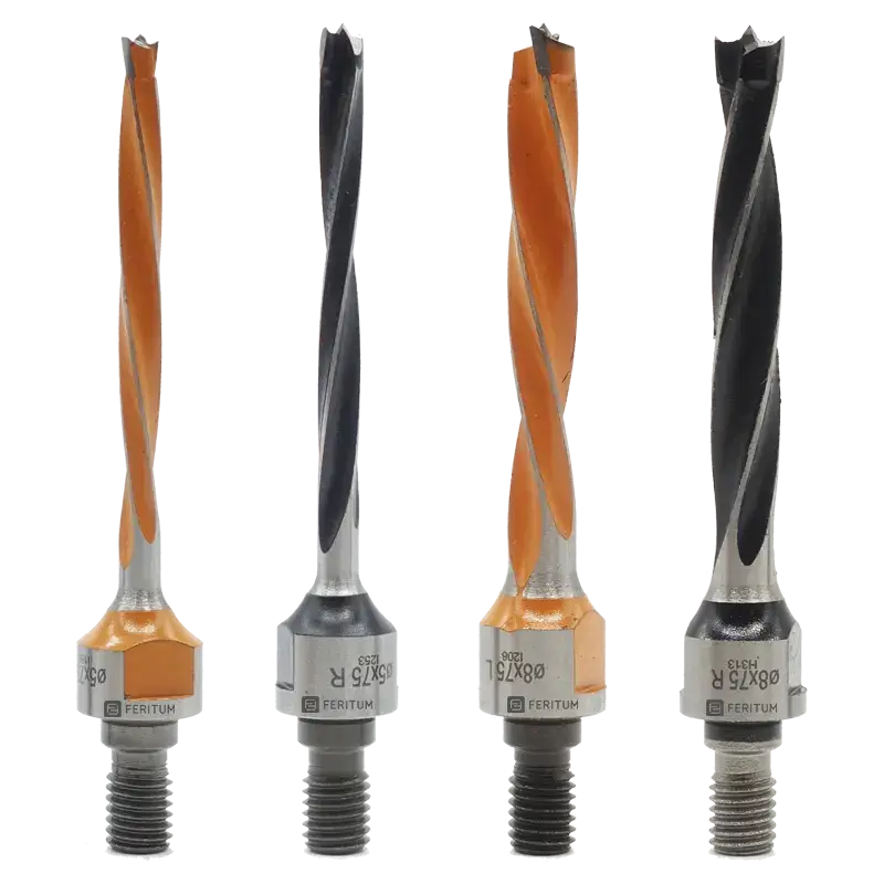 Сверла с резьбовым хвостовиком для станков SCM CYFLEX F900, CYFLEX H800, MORBIDELLI CX100